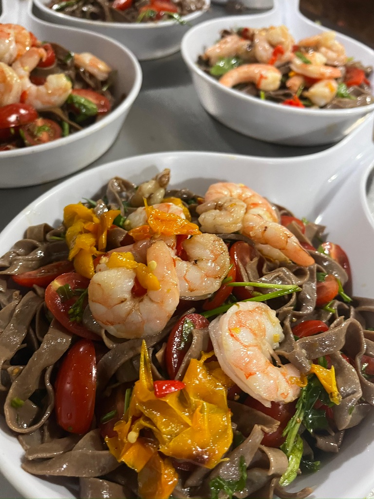 shrimp pasta dinner